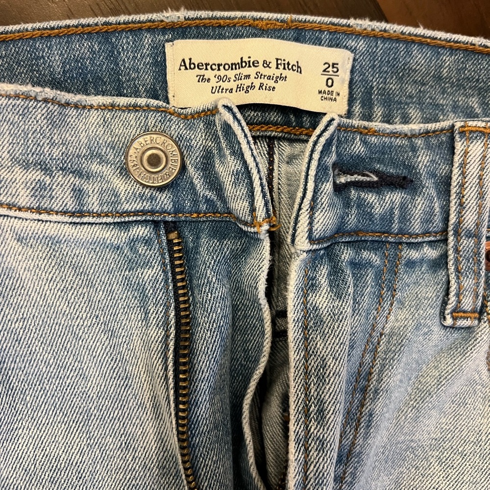 *worn once* Abercrombie & Fitch - The 90’s Slim Straight Ultra High Rise size 25